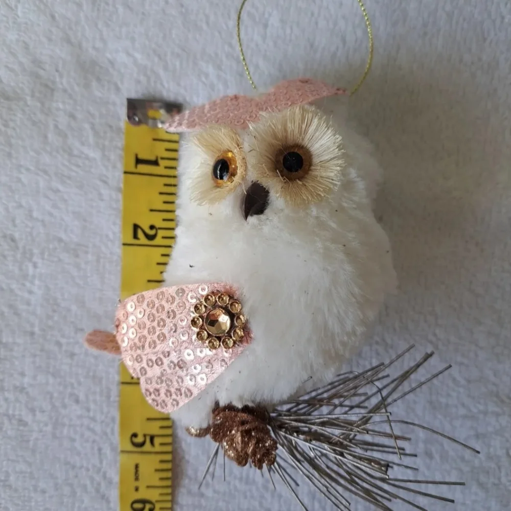 Christmas White Owl Animal Tree Hanging Pendant  Ornaments 3 Pcs Tree Decor